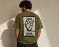 Baaghi Dekhi Jai Gi oversized tee with raised puff print Urdu graphic, drop shoulder fit